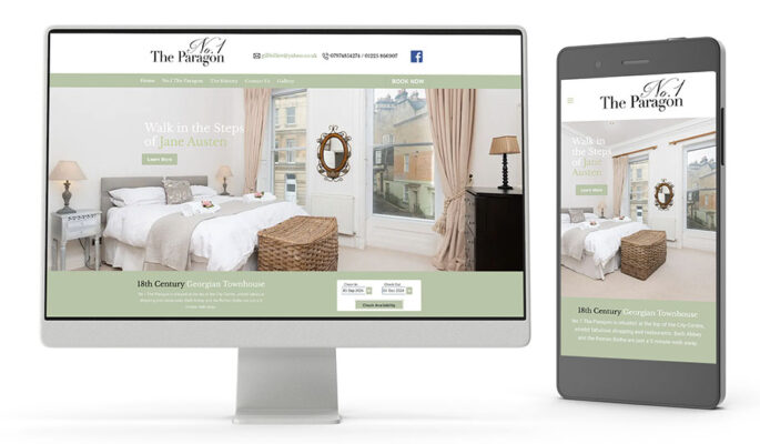 Website Design showing a desktop and mobile friendly version