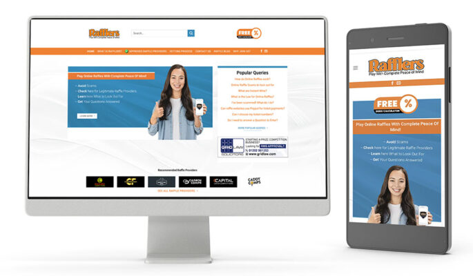 Website Design showing a desktop and mobile friendly version